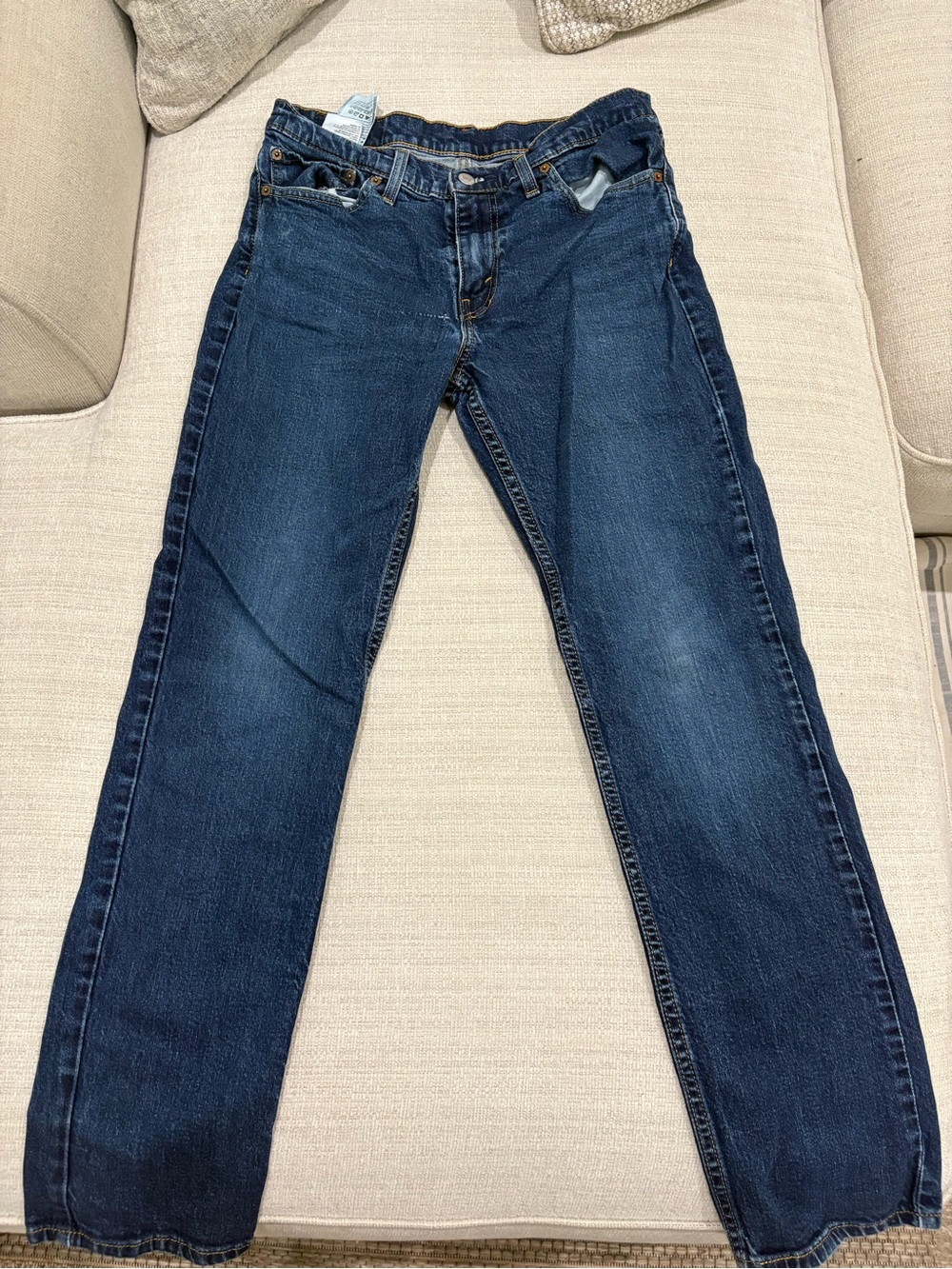 Levi's Medium Blue Denim Jeans with Gold Stitching